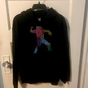 Gildan Custom screen print Black Softball Catcher Hoodie Size M